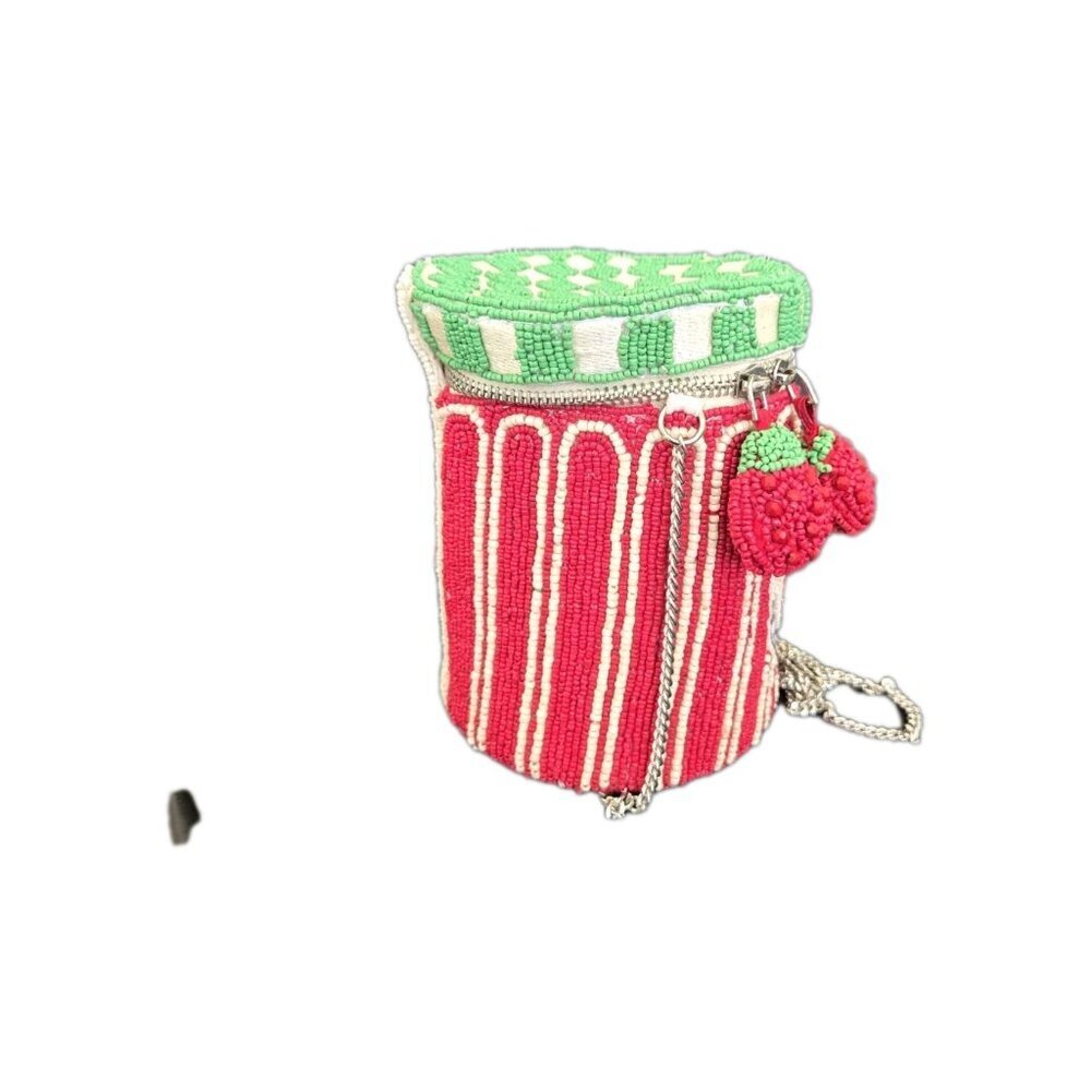 New Funky Homemade Raspberry Jam Beaded Bag Purse Clutch Viral TikTok India Gift - Picture 3 of 4